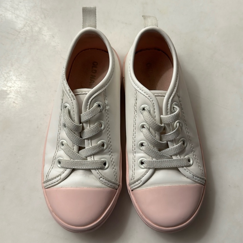 ON Girl’s Slip On Pink Toe White Sneakers